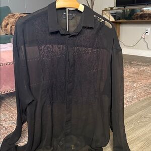 ASOS Design Black sheer, gothic style large shirt